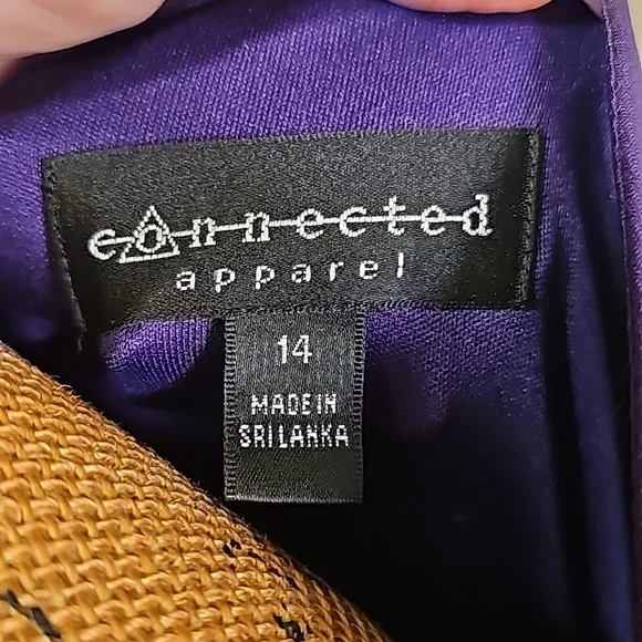Size 14 connected apparel new without tags purple 3/4 length sleeve dress - Picture 9 of 11